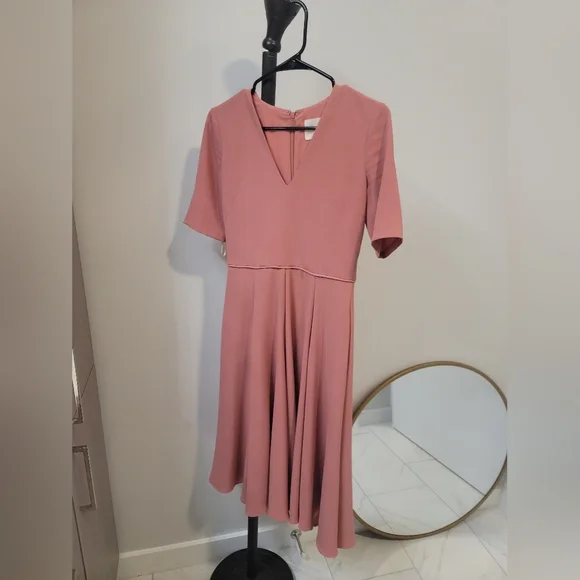 Gal Meets Glam - Edith City Crepe Fit & Flare Midi Dress Size 2 - Picture 2 of 8